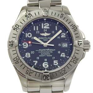 Like New Breitling Superocean Date Chronometer A17360 Black Dial Stainless St...